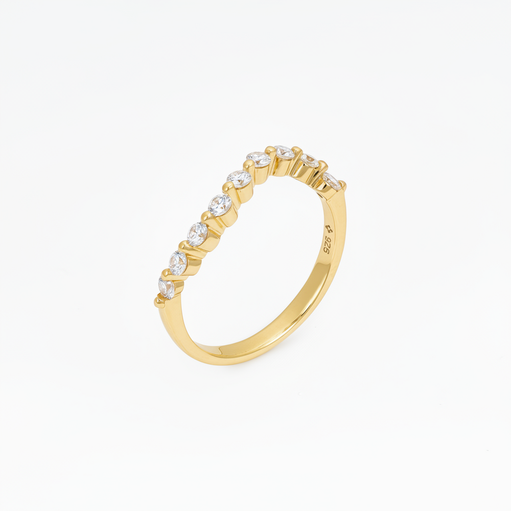 NAIMA wave eternity ring with stones in Gold