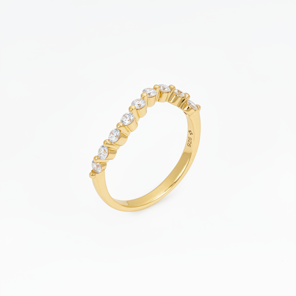NAIMA wave eternity ring with stones in Gold