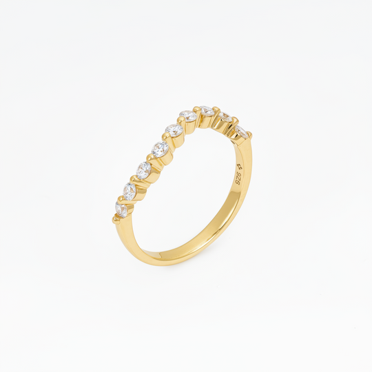NAIMA wave eternity ring with stones in Gold