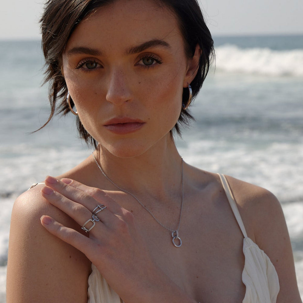 solid chunky gold wide band open chain links dress ring for men and women by NAIMA Jewellery Australia