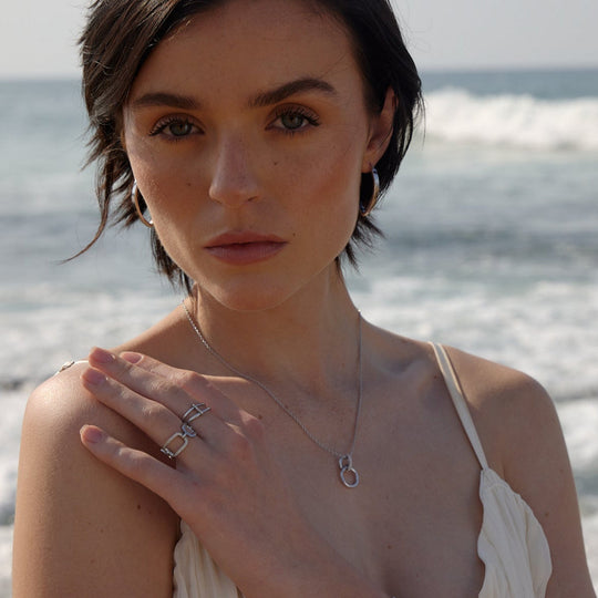 solid chunky gold wide band open chain links dress ring for men and women by NAIMA Jewellery Australia