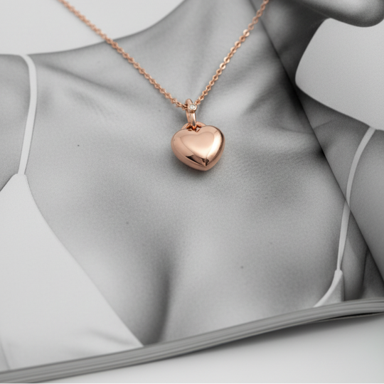 Puffy heart pendant in Rose Gold