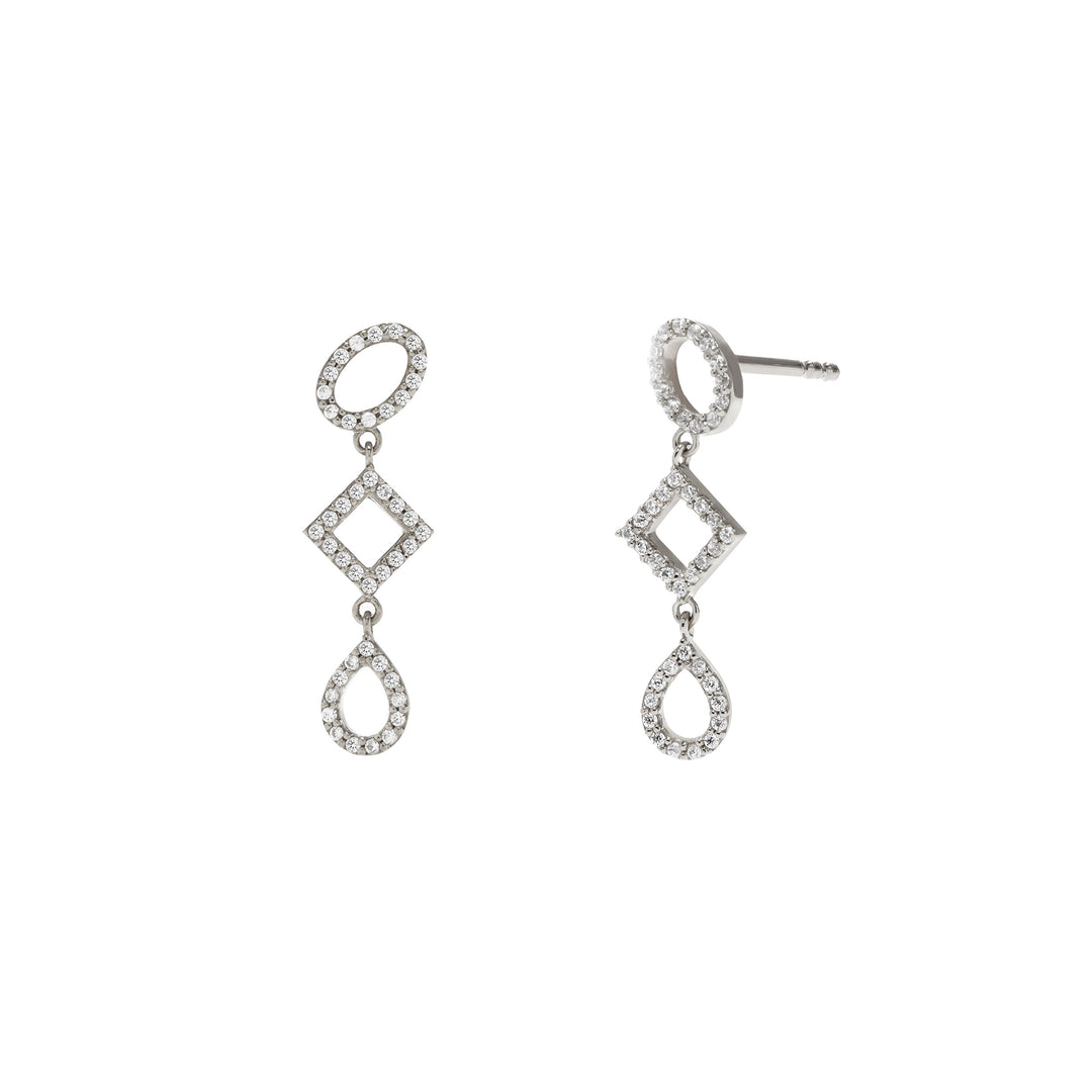 sterling silver dangling earrings with stones for her