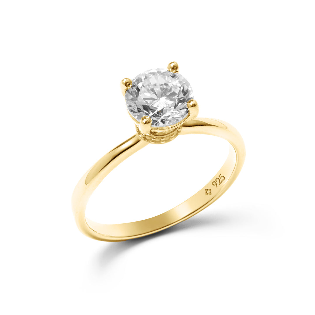 Round Solitaire Hidden Halo Promise Ring
