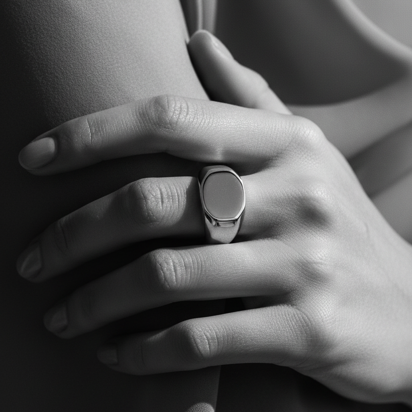 Octagon Signet ring in Sterling Silver