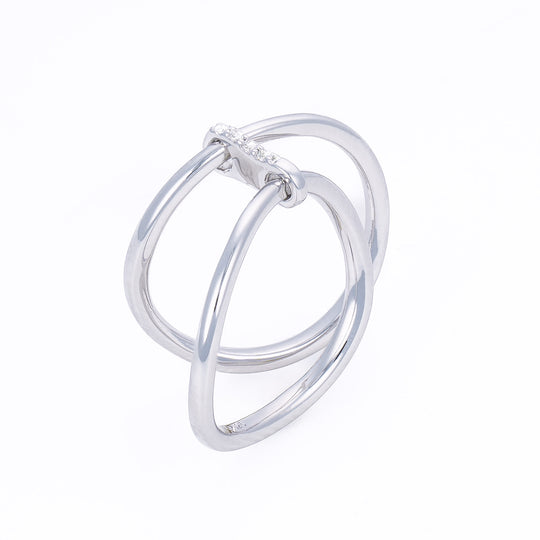 Silver attached wave ring