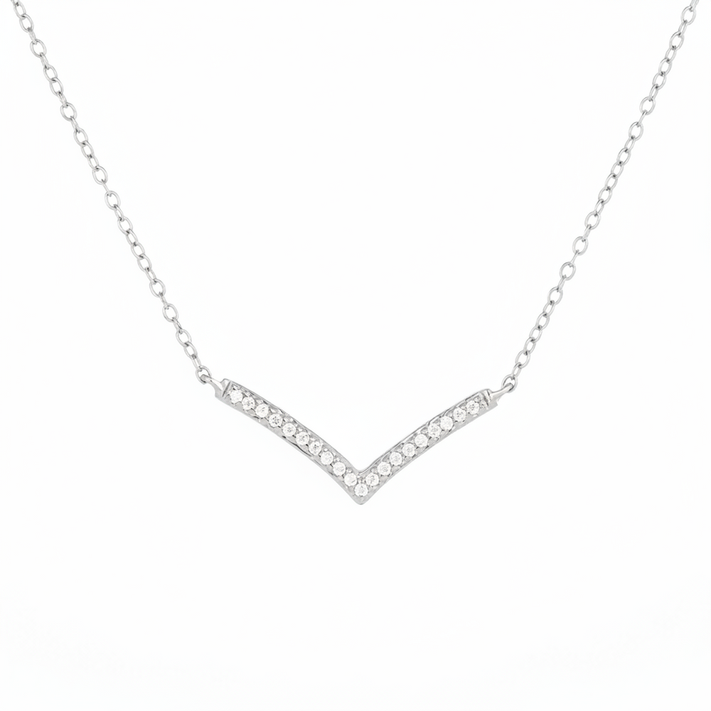 Silver necklace with a wishbone pendant