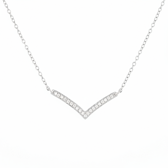 Silver necklace with a wishbone pendant