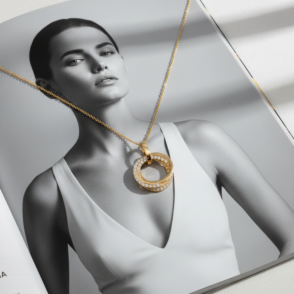 three circles pendant in gold for her
