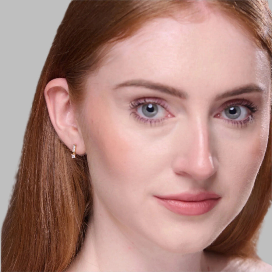 mini drop stud earrings bar design with stones NAIMA Jewellery