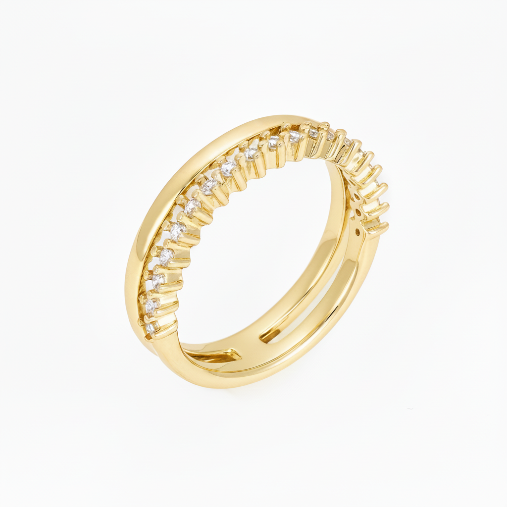 double band ring in gold