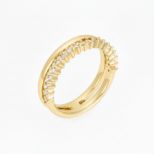 double band ring in gold